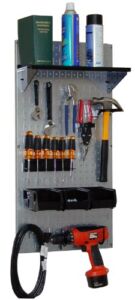 Wall Control Pegboard Basic Utility Tool Storage Pegboard Organizer with Black Accessories