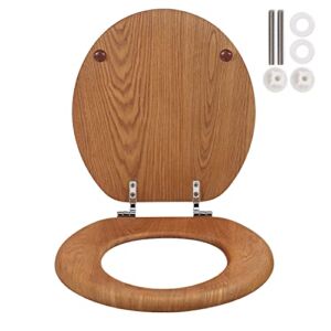 Wooden Toilet Seat Round for Winter, Wood Toilet Seat for American Standard Size Toilet Seats, Easy to Install