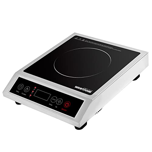 WantJoin Induction Cooktop Commercial Countertop Induction Cooker 120V 1800W Portable Electric Burner Hot Plate with Digital Display Panel for Home School & Restaurant (Silver) | The Storepaperoomates Retail Market - Fast Affordable Shopping
