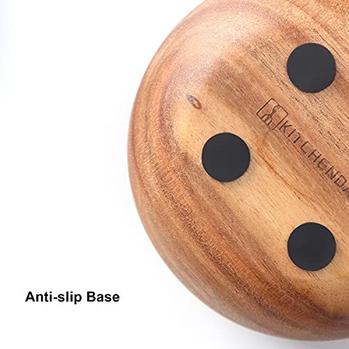 KITCHENDAO Large Acacia Salt Cellar Box Bowl with Built-in Spoon and Marble Lid, Solid Natural Acacia Wood Bath Sea Salt Container, Grey Marble Lid, Pepper Sealer Pinch Bowl, 10oz Capacity | The Storepaperoomates Retail Market - Fast Affordable Shopping