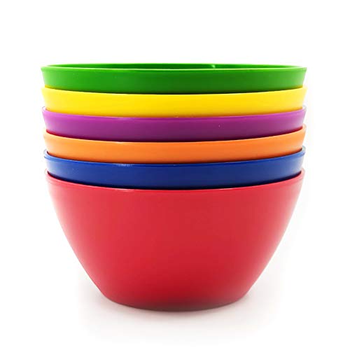 Plastic Bowls set of 12 – Unbreakable and Reusable 6-inch Plastic Cereal/Soup/Salad Bowls Multicolor | Microwave/Dishwasher Safe, BPA Free | The Storepaperoomates Retail Market - Fast Affordable Shopping