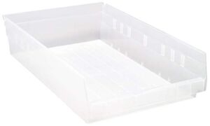 QUANTUM STORAGE SYSTEMS K-QSB110CL-2 2-Pack Plastic Shelf Bin Storage Containers, 17-7/8″ x 11-1/8″ x 4″, Clear