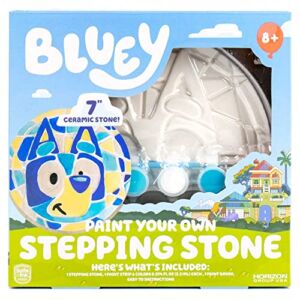 Bluey Paint Your Own Stepping Stone, Design 7 DIY Stepping Stone Art, Fun Stepping Stone Kit for Kids, Less Mess Paintable Stepping Stones Art Set, Great Summer Activity for Kids Ages 8, 9, 10, 11
