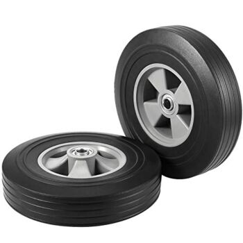HOZEON 2 Pack 10 Inches Solid Rubber Hand Truck Wheel, 5/8 Inch Axle Size, Universal Replacement Tire for Hand Truck, Hand Truck Replacement Wheels for Cart, Hand Truck, Wagons, 330 lb Load Capacity | The Storepaperoomates Retail Market - Fast Affordable Shopping