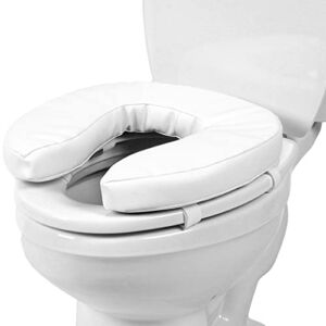 Raised Toilet Seat Cushion, 2″ High Padded Comfort Support, Universal Fit, Portable with Adjustable Fastening Straps