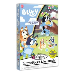 Colorforms Bluey Set – Repositionable Pieces Stick Like Magic – Scenes and Pieces from The Show Bluey for Storytelling Imaginative Play – Ages 3+, Multicolor