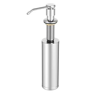 Sink Soap Dispenser, PureHome Built in Kitchen Sink Soap Dispenser – All Metal Brass Pump Head with Large 16 OZ Stainless Steel Bottle