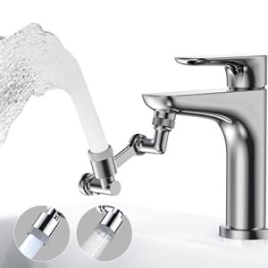 Faucet Extender 1080° Universal Free Rotating Robotic Arm Splash Filter Faucet Adaptor, Faucet Aerator,Faucets Bubbler, Multifunctional Swivel Spout Kitchen Tap Extend ,Two Water Modes
