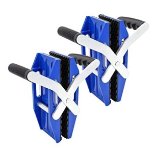 HighTop 2PCS Double Stone Carrying Clamps Handed Heavy Duty Lifter Clamps Carry Tool for Granite and Marble Panels Countertop Glass Slabs Metal Sheet Plywood (3-45mm) 660lbs
