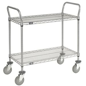 Nexel Wire Shelf Utility Cart, 2 Shelves, 800 Lb. Capacity, 36x18x38