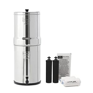 Crown Berkey Gravity-Fed Water Filter with 2 Black Berkey Elements and 2 Berkey PF-2 Fluoride and Arsenic Reduction Elements for Everyday Home Use