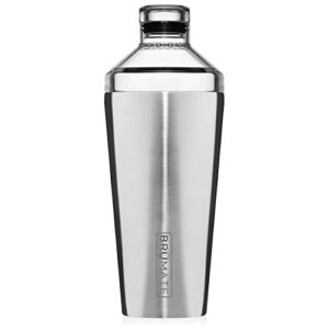 BrüMate Shaker, 20oz Triple-Insulated Stainless Steel Cocktail Shaker and Tumbler With Clear, Shatter-Proof Top and Lid (Stainless)