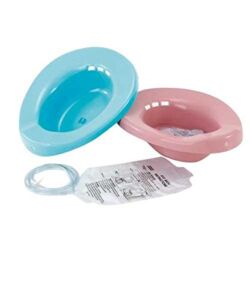 Elongated Sitz Bath for Perineal, Hemorrhoidal, Episiotomy Soak Relief – Loved by Pregnant Postpartum Women and Elderly – Rose Color, 1 Kit