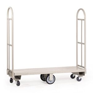 Narrow Aisle U-Boat Platform Truck Dolly | 16 x 60 Inch Heavy Duty Utility Cart with Thick Steel Deck | Premium Hand Truck Can Hold Loads Up to 2,000 Pounds | Hand Cart with Dual Removable Handles