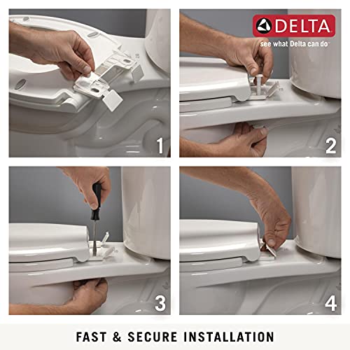 Delta -Faucet Wycliffe Slow Close Elongated Toilet Seat with Non-Slip Seat Bumpers, Soft Close Toilet Seat Elongated, Toilet Seat Slow Close, White 811901-WH | The Storepaperoomates Retail Market - Fast Affordable Shopping