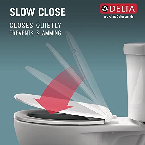 Delta -Faucet Wycliffe Slow Close Elongated Toilet Seat with Non-Slip Seat Bumpers, Soft Close Toilet Seat Elongated, Toilet Seat Slow Close, White 811901-WH | The Storepaperoomates Retail Market - Fast Affordable Shopping