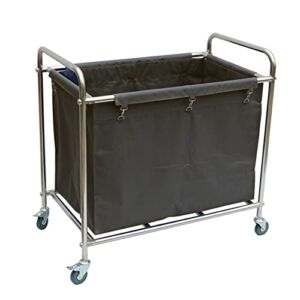 YLLFF Commercial Hotel Housekeeping Cleaning Service Trolley, Mobile Housekeeping Service Trolley with Removable Bags, Load 150kg (Color : Gray)
