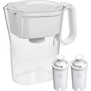 Brita Large 10 Cup Water Filter Pitcher with Smart Light Filter Reminder and 2 Standard Filtes, Made Without BPA, White (Packaging May Vary)