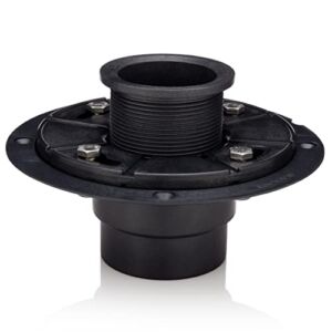 Shower Drain Base with Adjustable Ring + Rubber Coupler for Linear Shower Drain Installation