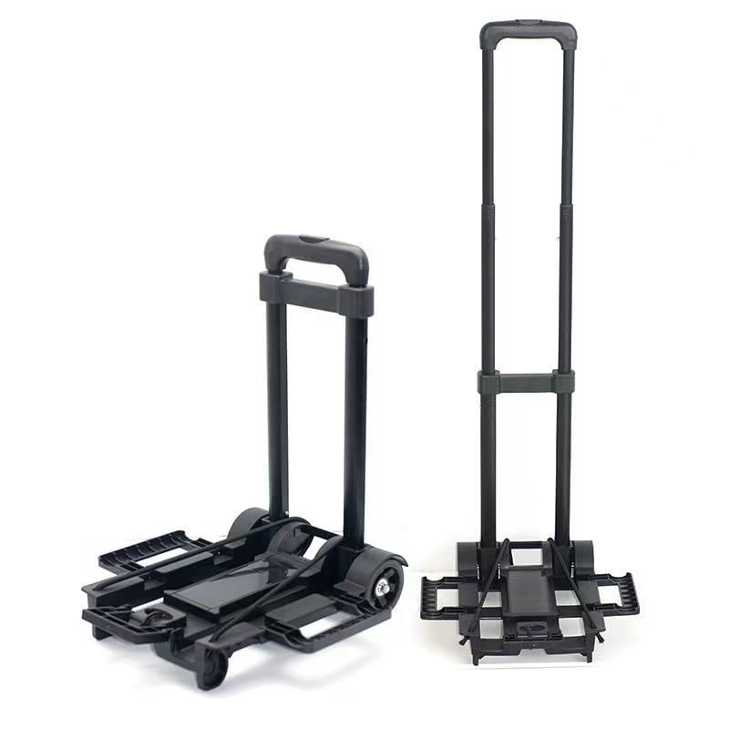 MShop Small Plastic Folding Luggage Cart with 2 Wheels Lightweight Folding Shopping Trolley Mini Luggage Hand Truck for Travel, Moving and Office Use Trolley (LC-01),Black, | The Storepaperoomates Retail Market - Fast Affordable Shopping