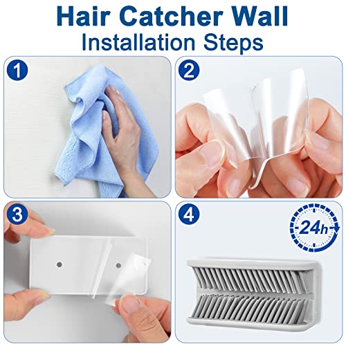 JCHOUS Shower Hair Catcher Wall, Hair Catcher for Shower Wall Hair Collector for Drain, Hair Trap for Shower, Drain Protector (White) | The Storepaperoomates Retail Market - Fast Affordable Shopping