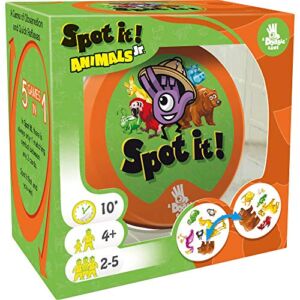 Spot It! Junior Animals Card Game | Game For Kids | Preschool Age 4+ | 2 to 5 Players | Average Playtime 10 minutes | Made by Zygomatic