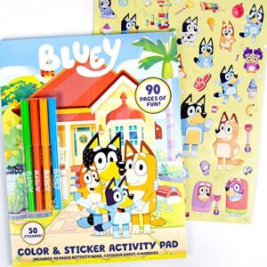 Bluey Coloring & Activity Book, Bluey Sticker Book, Great for at-Home Kids Activities, Perfect Road Trip & Travel Activity Kit, Screen-Free Fun Coloring Book Activity for Kids Ages 3, 4, 5, 6