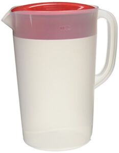 Rubbermaid Clear Pitcher, 1 Gallon, Red