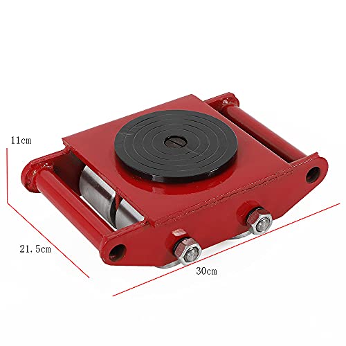 Machinery Mover 6T/13200 lbs, Industrial Heavy Duty Machine Dolly Skate with 4 Steel Wheels for 360° Rotation, Mini Industrial Machinery Skate Dolly (RED) | The Storepaperoomates Retail Market - Fast Affordable Shopping