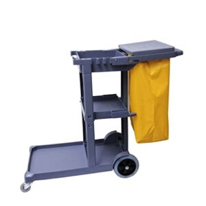 FixtureDisplays® Janitorial Cart Cleanning Cart FOODSERVICE Polyethylene Short Platform, 300 lbs Capacity, 35″ Length X 19″ Width X 39″ Height, Gray 15548