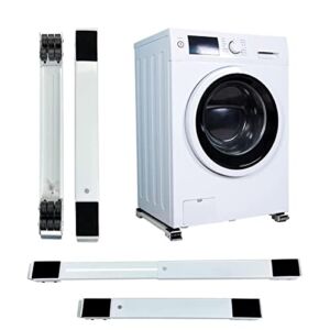HUKSXZ Heavy Duty Extensible Appliance Slider, Furniture Roller Device Sliding System, Can Bear 300 Kg Washing Machine Base (Color : White, Size : 45-70CM)