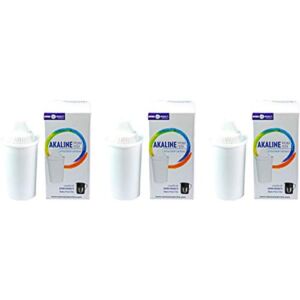 New Wave Enviro Products Alkaline Replacement Cartridge 3 Pack Pitcher Filter, 3 Count (Pack of 1), White