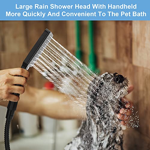 Shower Head with Handheld,Rain Black Square Shower Head with Hose,High Pressure 6 Spray Settings Rainfall Detachable Shower Heads Set with 59″ Stainless Steel Hose/Bracket/Shower Loofahs/Tape | The Storepaperoomates Retail Market - Fast Affordable Shopping