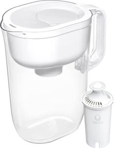 Brita Large 10 Cup Water Pitcher with 1 Standard Filter, Made Without BPA, Huron, (Packaging May Vary), Small, Bright White