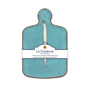 Le Cadeaux Antiqua Cheese Board With Knife, Turquoise
