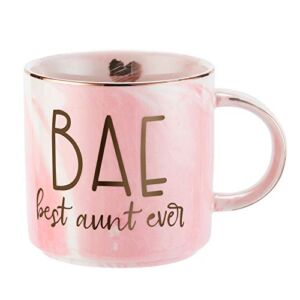 Aunt Gifts from Niece, Nephew – BAE Best Aunt Ever – Funny Gift for Aunts – Best Aunt Ever Gifts for Birthday, Christmas – Great Auntie Gifts – Cute Favorite Aunt Mug, Ceramic 11.5oz Coffee Cup
