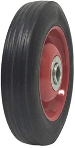 Solid Rubber Flat Free Tire 6″ x 1.5″ Hand Truck Wheel – 1.25″ Offset Hub – 5/8″ Axle – 350 lbs Capacity