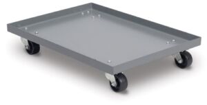 Akro-Mils RU843HR1420 Powder Coated Steel Panel 4-Wheel Dolly for 39085, 39120, 39170 or 66486 Attached Lid Containers, Grey