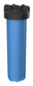 Pentair Pentek 150233 Big Blue Filter Housing, 1″ NPT #20 Whole House Heavy Duty Water Filter Housing with High-Flow Polypropylene (HFPP) Cap and Pressure Relief Button, 20-Inch, Black/Blue