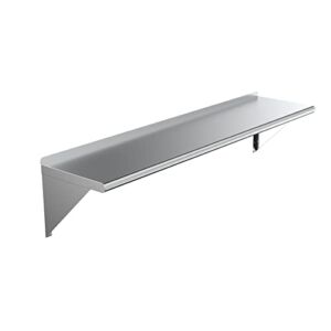 AmGood 14″ X 60″ Stainless Steel Wall Shelf | Metal Shelving | Garage, Laundry, Storage, Utility Room | Restaurant, Kitchen | Food Prep | NSF Certified