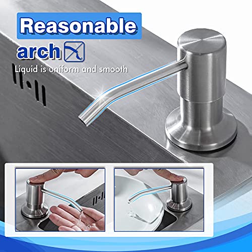 Built in Soap Dispenser for Kitchen Sink WEWE, Stainless Steel Brushed Nickel in Counter soap Dispenser Refill from The Top 10oz Large Liquid Bottle | The Storepaperoomates Retail Market - Fast Affordable Shopping
