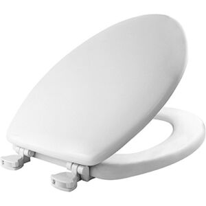 Mayfair Molded Wood Toilet Seat with Easy-Clean & Change Hinges, Elongated, White, 144ECA 000