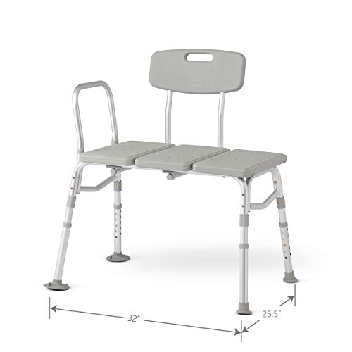 Medline Transfer Bench for Bathtub, for Use as a Bath Chair or Shower Seat, Durable with Height Adjustable Legs, Non-Slip Feet, Gray | The Storepaperoomates Retail Market - Fast Affordable Shopping