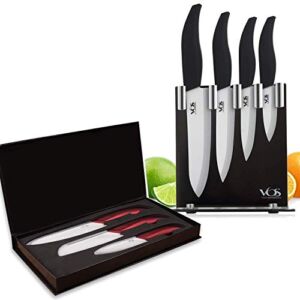 Vos Ceramic Knives Set – Two Sets Bundle with Holder And Gift Boxes