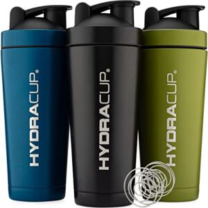 Hydra Cup – [3 PACK Insulated Stainless Steel Shaker Bottle with Blenders, Double Walled Vacuum Protein Mixes Shaker Cup, Keep Hot & Cold (3)