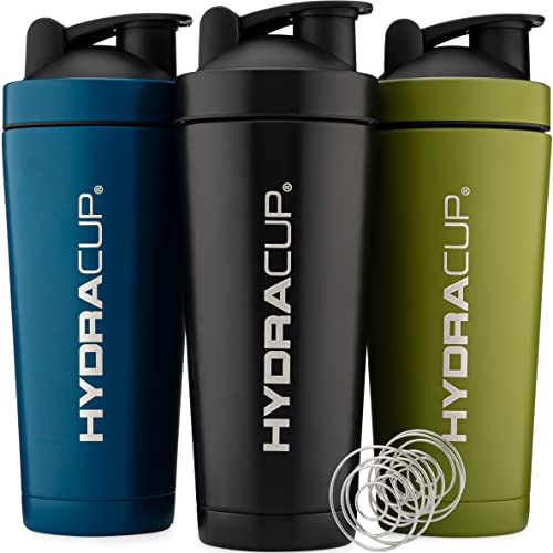 Hydra Cup – [3 PACK Insulated Stainless Steel Shaker Bottle with Blenders, Double Walled Vacuum Protein Mixes Shaker Cup, Keep Hot & Cold (3) | The Storepaperoomates Retail Market - Fast Affordable Shopping