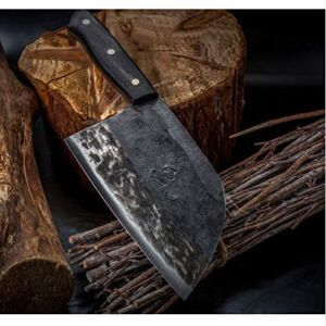 Hunters Serbian Chef Knife – Kitchen Knife Chef Knives Handmade Forged Full Tang High-carbon Clad Steel Professional butcher knife Cleaver Meat Slicing Chopping Tool