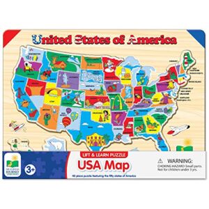 The Learning Journey Lift & Learn Puzzle – USA Map Puzzle for Kids – Preschool Toys & Gifts for Boys & Girls Ages 3 and Up – United States Puzzle for Kids – Award Winning Toys