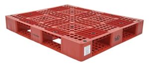 Vestil PLP2-4840-RED Red Polyethylene Pallet with 4 Way Entry, 6600 lbs Capacity, 39.5″ Length, 47.375″ Width x 6″ Height