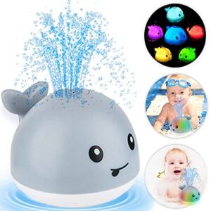 ZHENDUO Baby Bath Toys, Whale Baby Toys, Automatic Sprinkler Bathtub Toys for Toddlers Infant Kids Boys Girls, Light Up Bath Toys, Bathtub Toys Pool Bathroom Shower Toy (Whale)